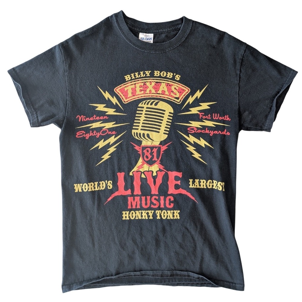 Gildan Men's Small Billy Bob's Texas Live Music Honky Tonk Black Short Sleeve